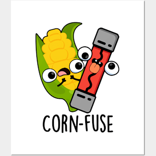 Corn-fuse Funny Confused Pun Posters and Art